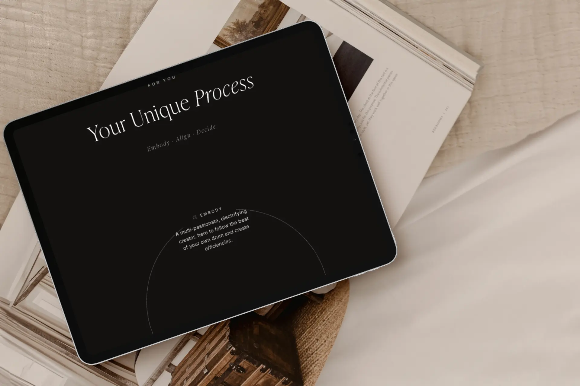 The Human Design Guide on an iPad, showing the Your Unique Process page
